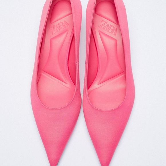 ZARA SATIN EFFECT POINTED TOE HEELS - fuchsia - Picture 12 of 17